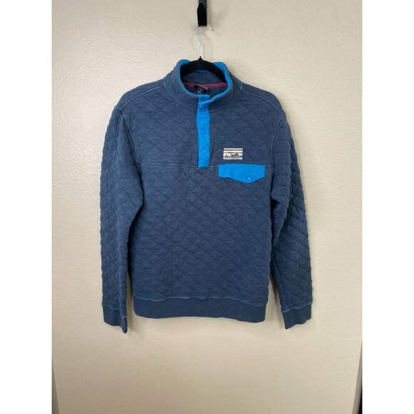 Patagonia Men’s Organic Cotton Snap-T Pullover Quilted Navy/Blue Small 40th - Picture 1 of 6